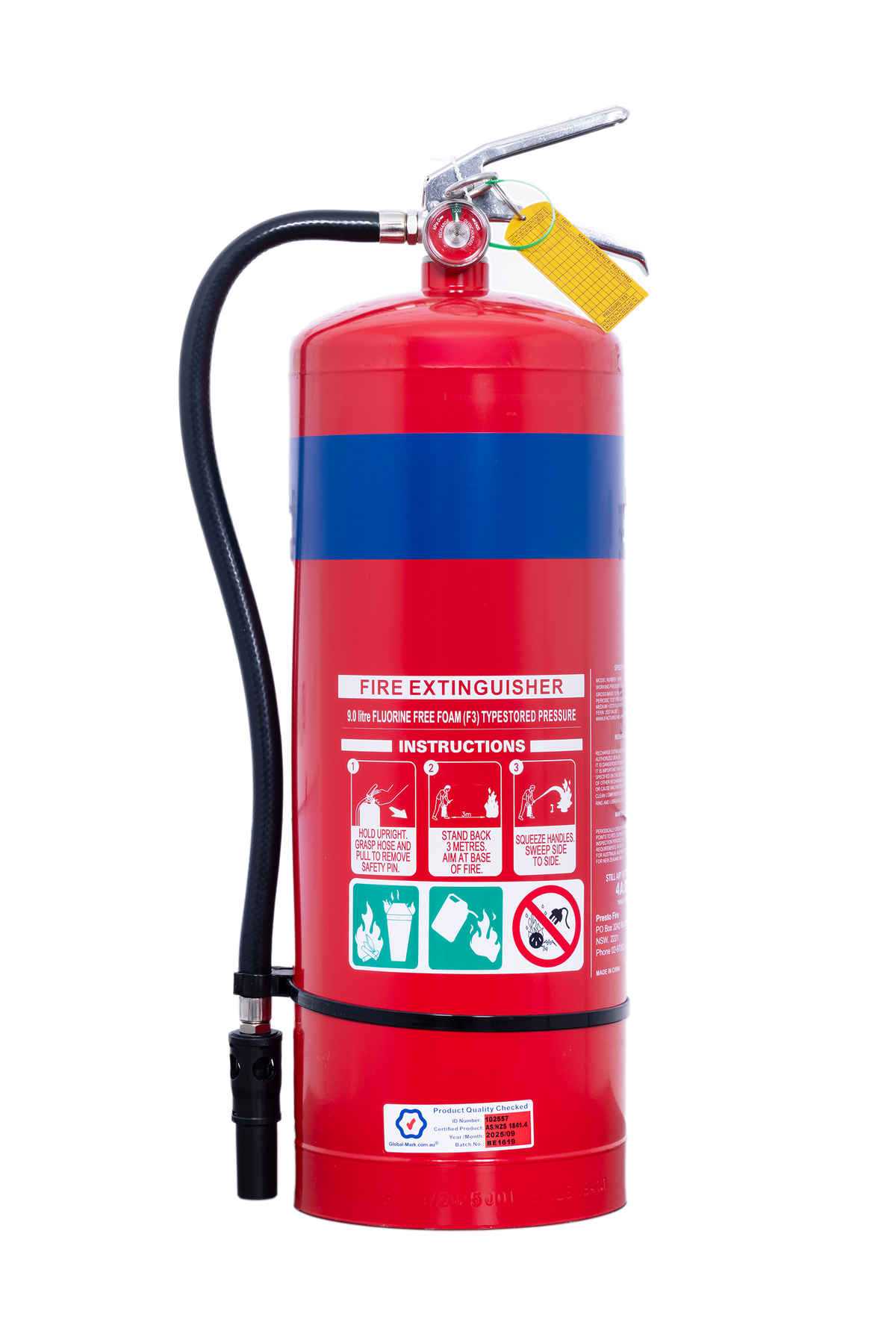 9 Litre Fluorine Free AFFF - Air Foam Fire Extinguisher