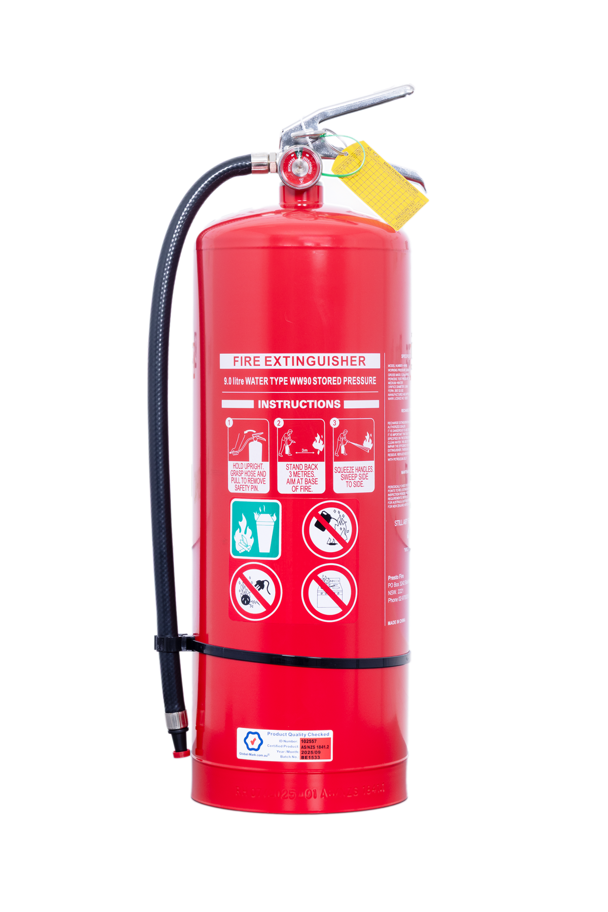 9.0 Litre Air Water Fire Extinguisher