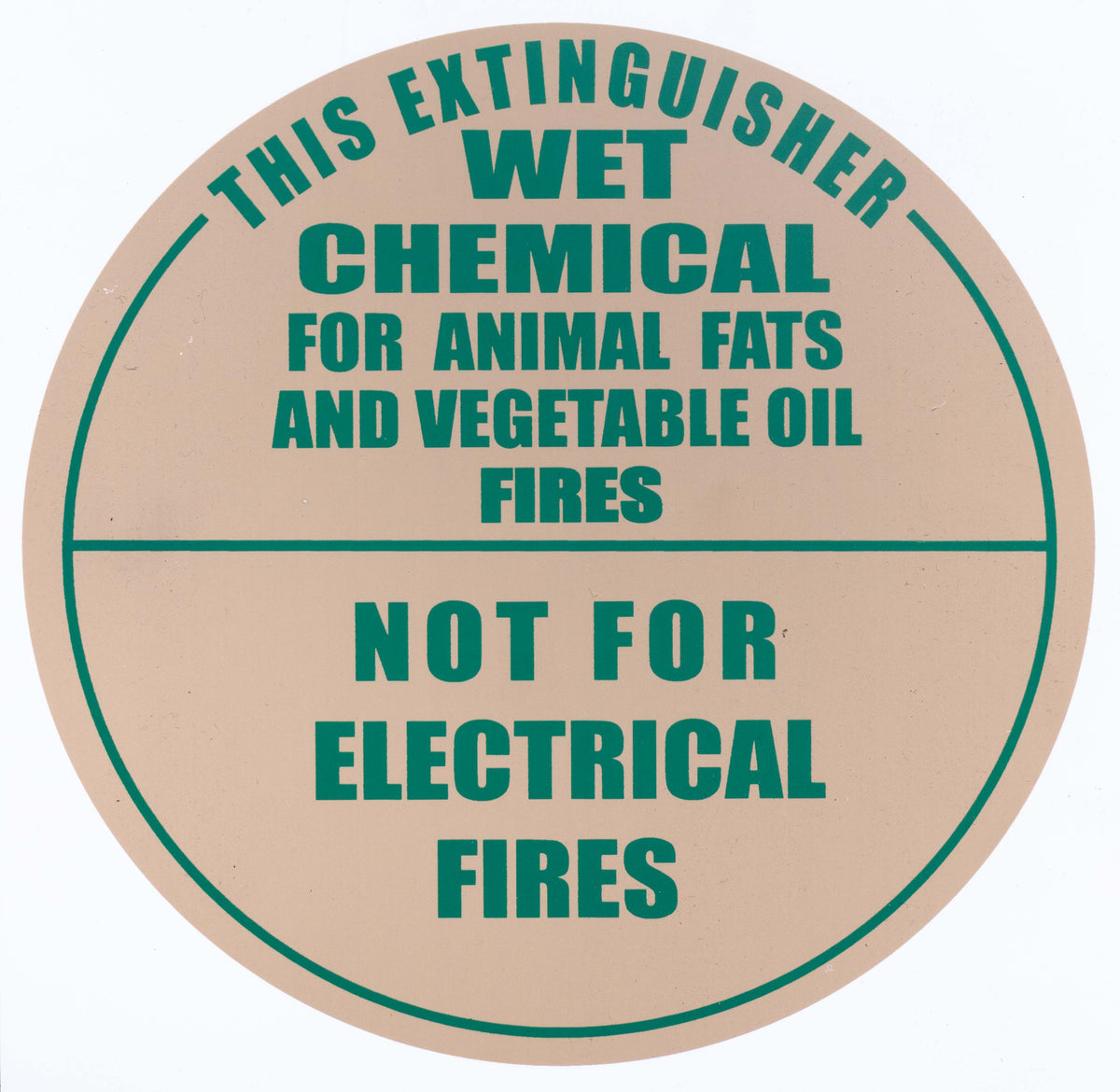 Wet Chemical Fire Extinguisher ID Sign